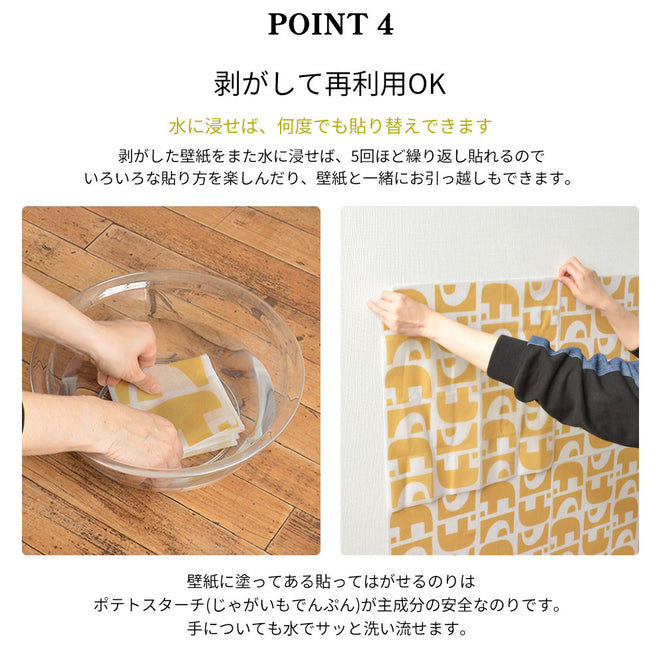 はがせる 壁紙 【Hattan Pattern】Black Pepper Paperie / GROUND HBPP4-04(6枚セット)