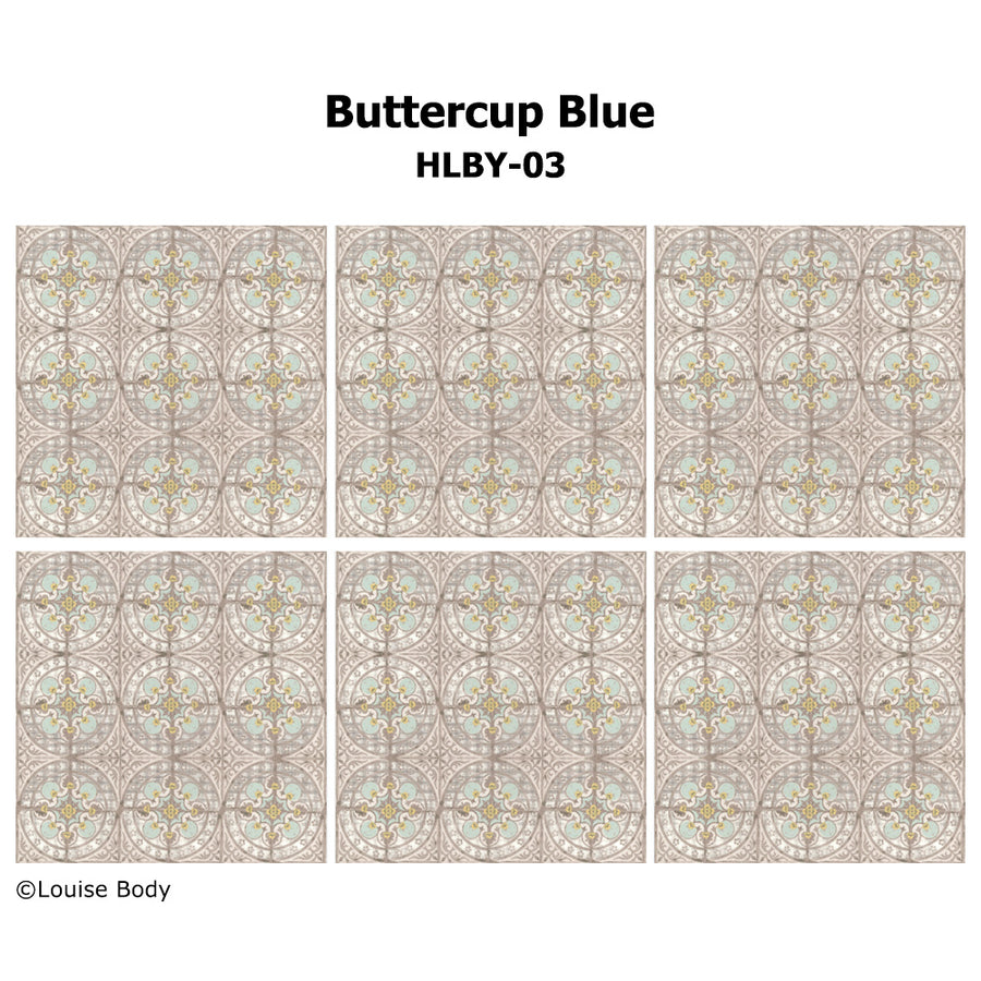 はがせる 壁紙 【Hattan Pattern】Louise Body / Buttercup Blue HLBY-03(6枚セット)
