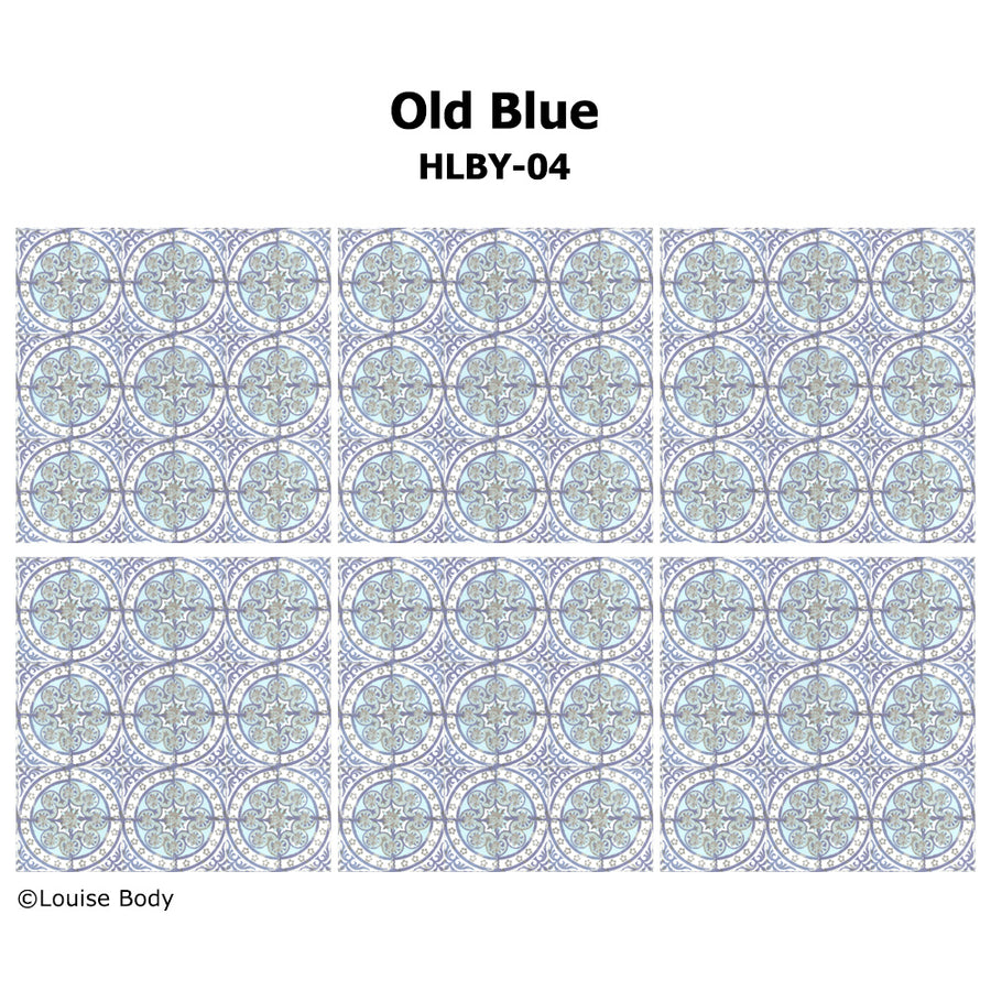 はがせる 壁紙 【Hattan Pattern】Louise Body / Old Blue HLBY-04(6枚セット)
