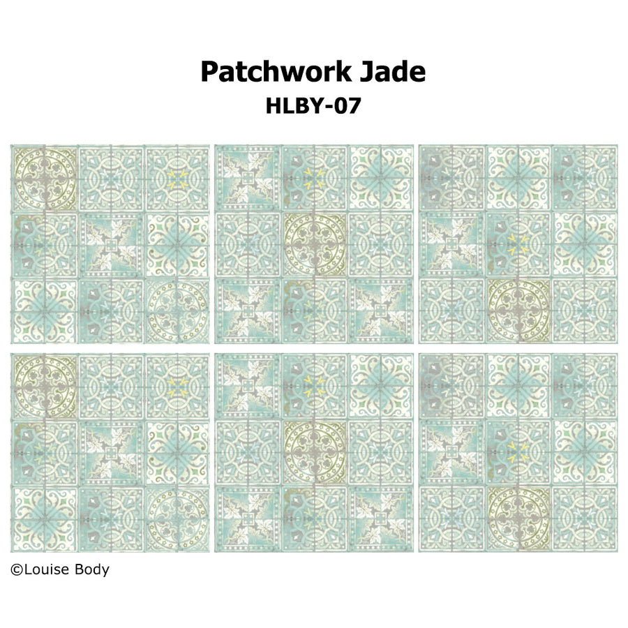 はがせる 壁紙 【Hattan Pattern】Louise Body / Patchwork Jade HLBY-07(6枚セット)