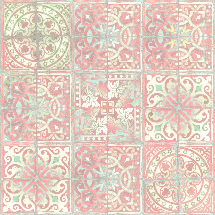 はがせる 壁紙 【Hattan Pattern】Louise Body / Patchwork Pink HLBY-08(6枚セット)