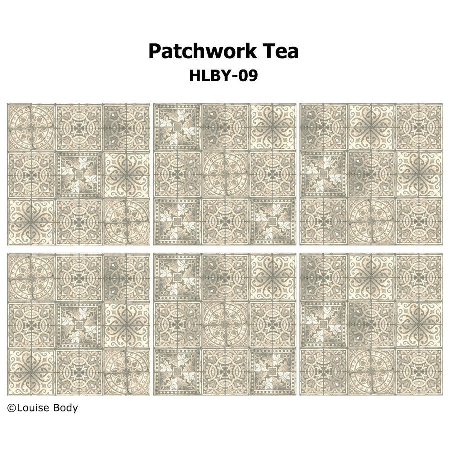 はがせる 壁紙 【Hattan Pattern】Louise Body / Patchwork Tea HLBY-09(6枚セット)