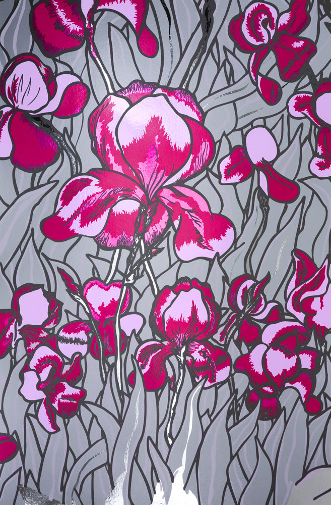 Flavor Paper / IRIS / Fuschia on Chrome Mylar (triple roll)