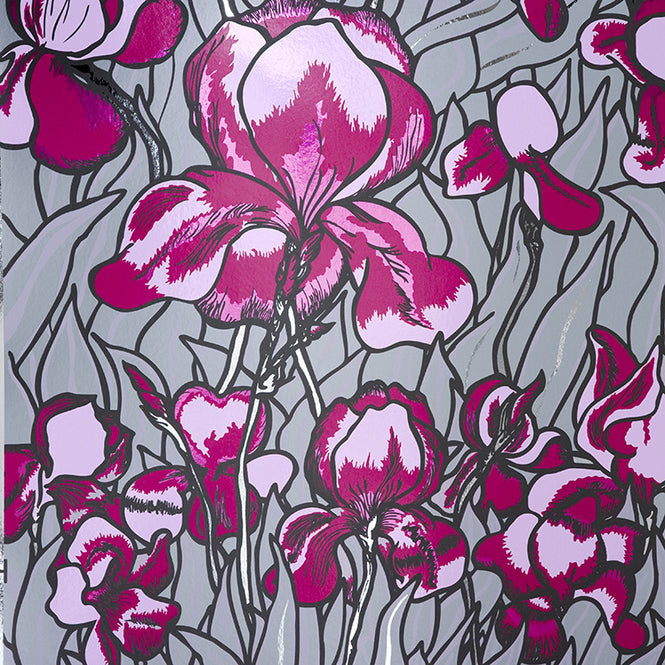 Flavor Paper / IRIS / Fuschia on Chrome Mylar (triple roll)