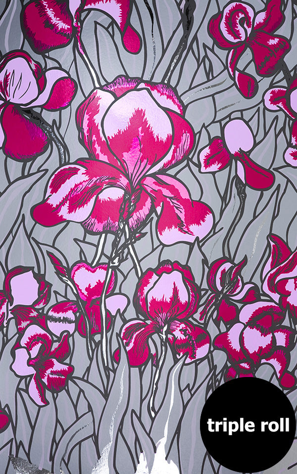 Flavor Paper / IRIS / Fuschia on Chrome Mylar (triple roll)