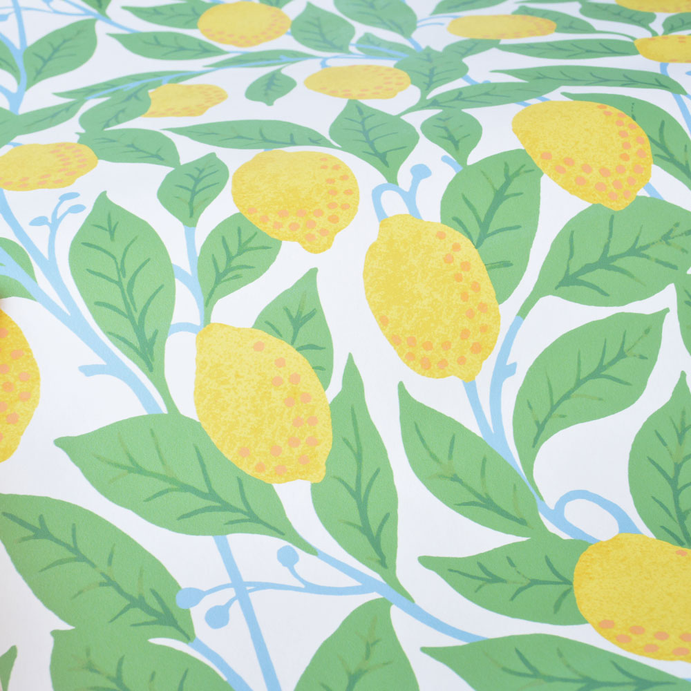 はがせる シール壁紙 wallshoppe / Lemons-White | 輸入壁紙専門