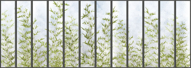 KOZIEL / Papier peint panoramique petite verriere et bambous LPV019