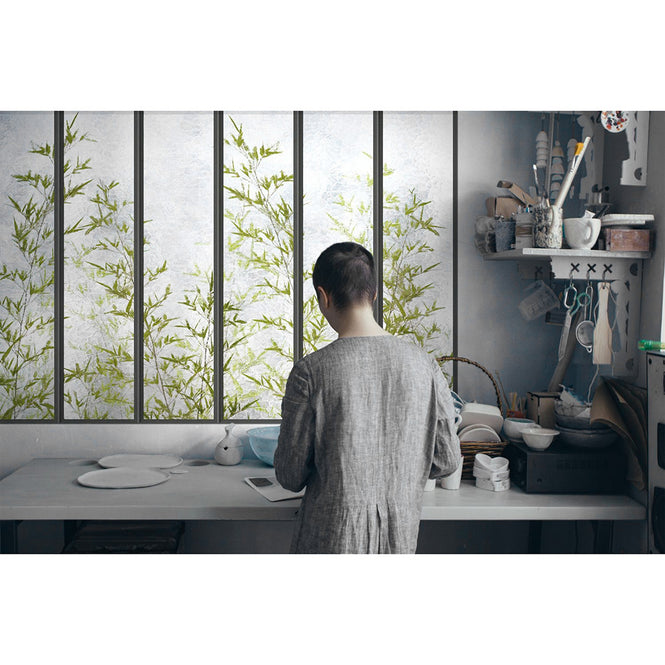 KOZIEL / Papier peint panoramique petite verriere et bambous LPV019