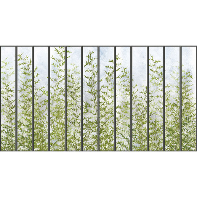 KOZIEL / Papier peint panoramique grande verriere et bambous LPV019XL