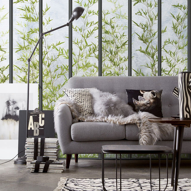 KOZIEL / Papier peint panoramique grande verriere et bambous LPV019XL