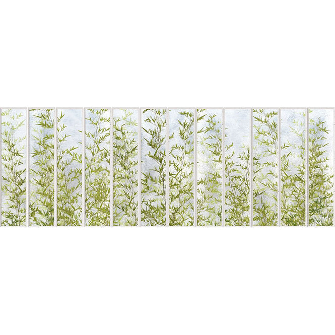 KOZIEL / Papier peint panoramique petite verriere blanche et bambous LPV021