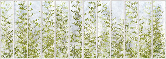 KOZIEL / Papier peint panoramique petite verriere blanche et bambous LPV021