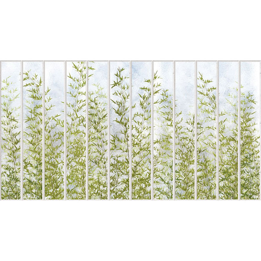 KOZIEL / Papier peint panoramique grande verriere blanche et bambous LPV021XL