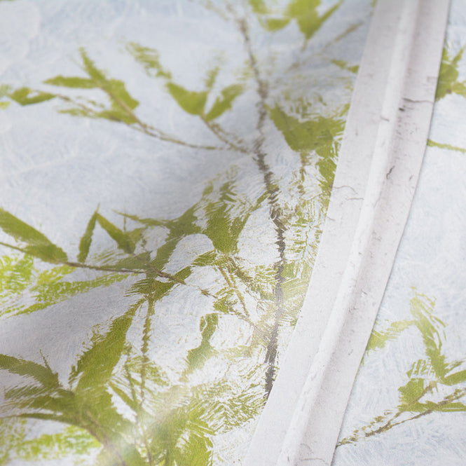 KOZIEL / Papier peint panoramique petite verriere blanche et bambous LPV021