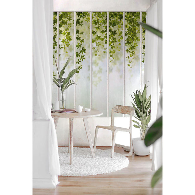 KOZIEL / Papier peint panoramique grande verriere blanche et vigne vierge LPV022XL