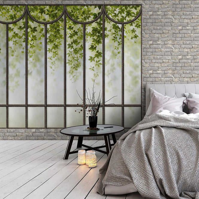 KOZIEL / Decor panoramique verriere romantique vegetalisee LPV023XL