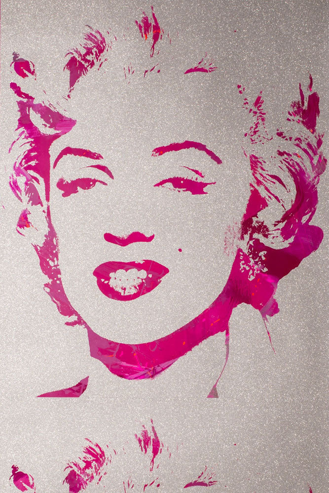 Andy Warhol / MARILYN MONOPRINT / Diamond Dust Hot Pink on Chrome Mylar (triple roll)