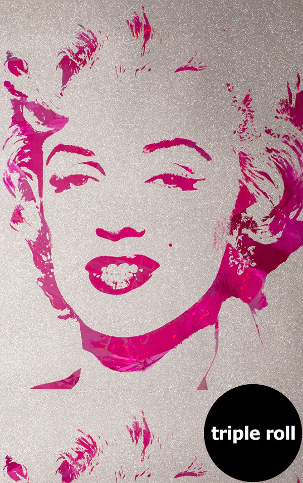 Andy Warhol / MARILYN MONOPRINT / Diamond Dust Hot Pink on Chrome Mylar (triple roll)