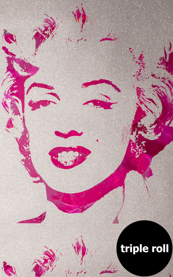 Andy Warhol / MARILYN MONOPRINT / Diamond Dust Hot Pink on Chrome Mylar (triple roll)