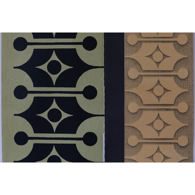 Deborah Bowness / HEIRLOOM / Mark 14 wallpaper Lakeland green & Coffee brown