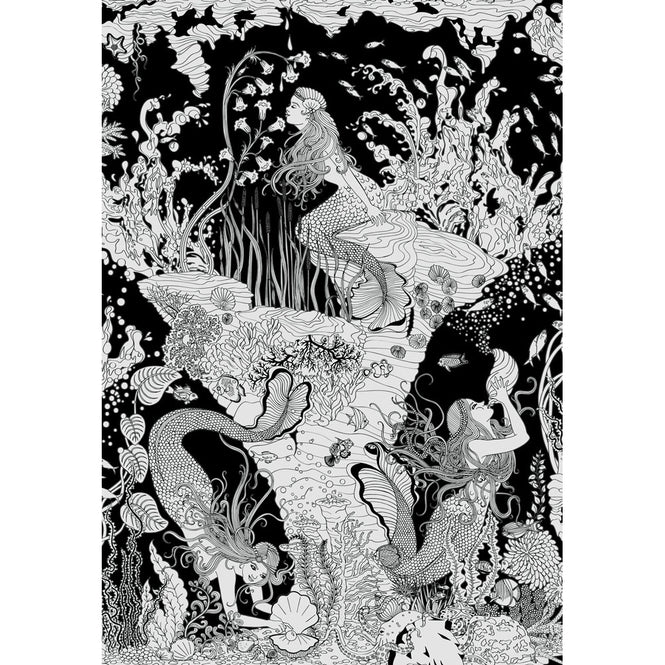 Dupenny MERMAIDS WALLPAPER / B&W
