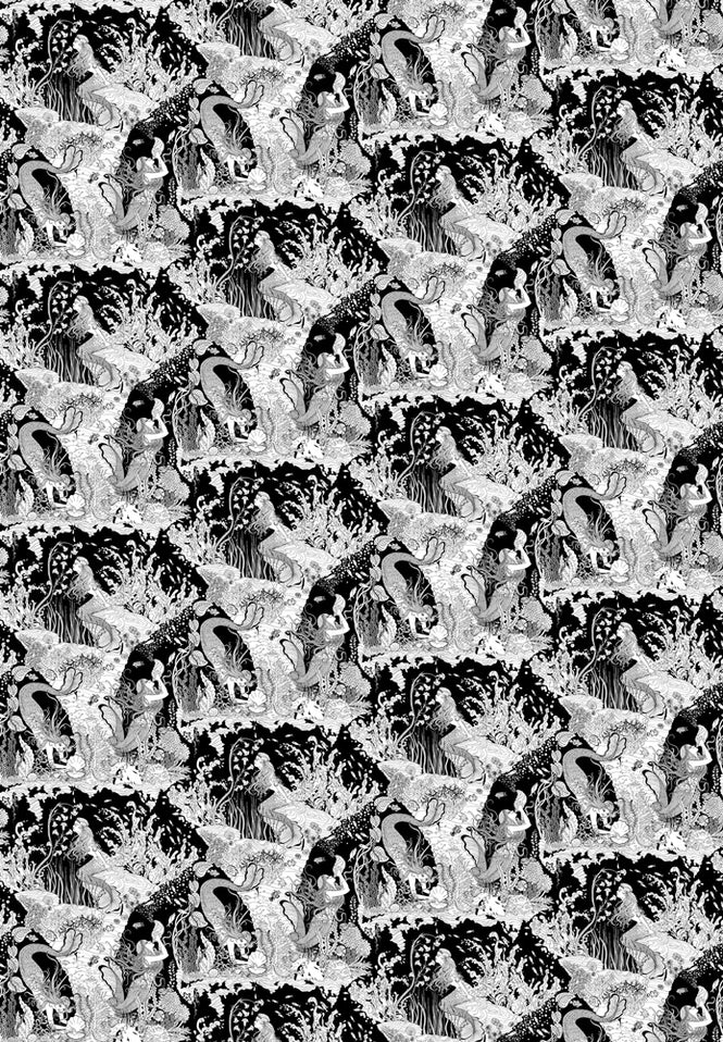 Dupenny MERMAIDS WALLPAPER / B&W