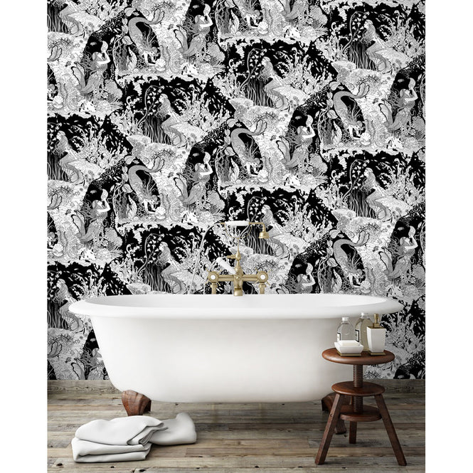 Dupenny MERMAIDS WALLPAPER / B&W