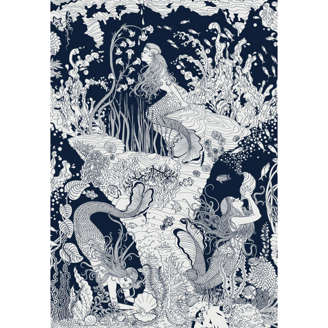 Dupenny MERMAIDS WALLPAPER / NAVY