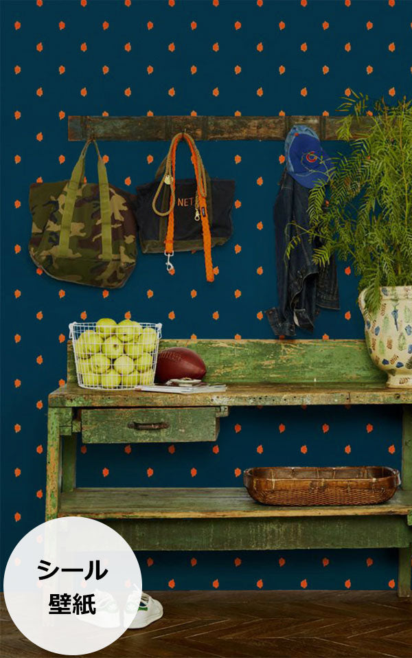 はがせる シール壁紙 wallshoppe / Medina Dot-Indigo