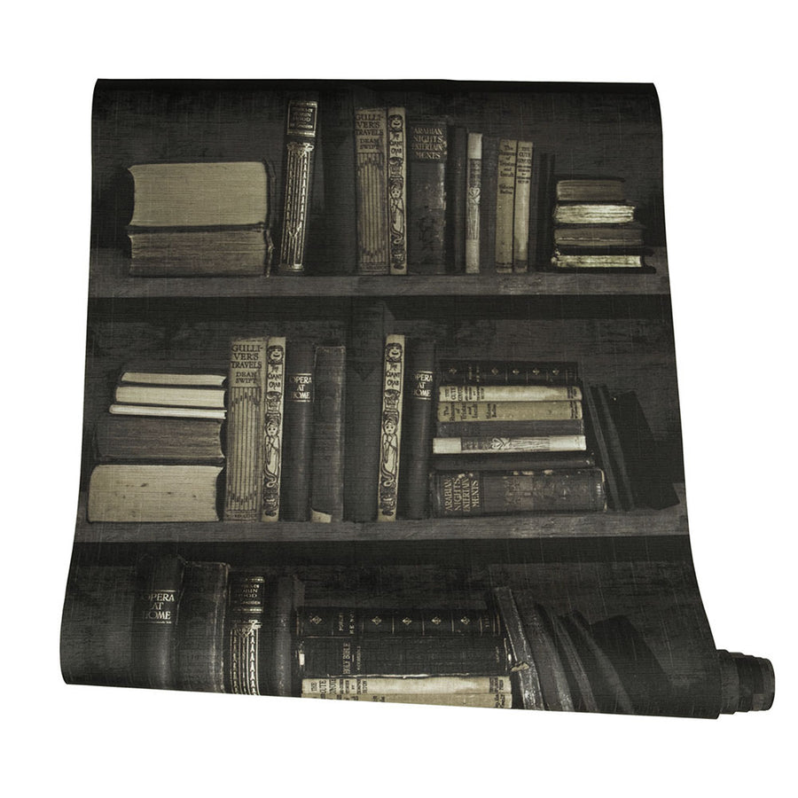 mineheart / Dark Bookshelf Wallpaper WAL/017