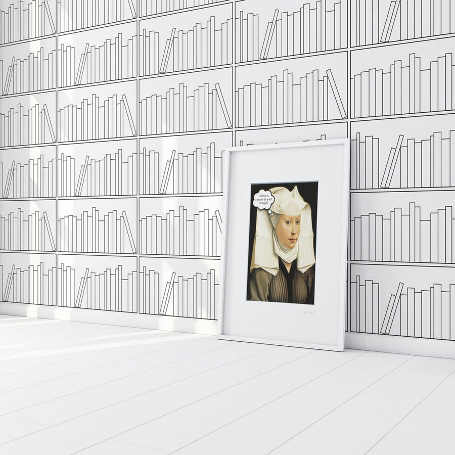 mineheart / Bookshelf Outline Wallpaper WAL/150