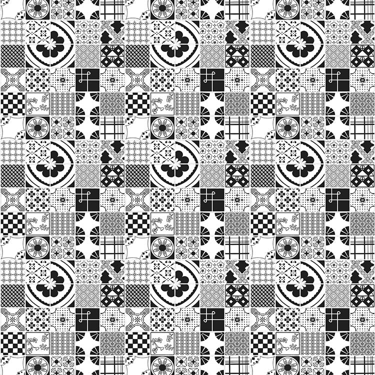 Dupenny Mixed Tiles / Black and White