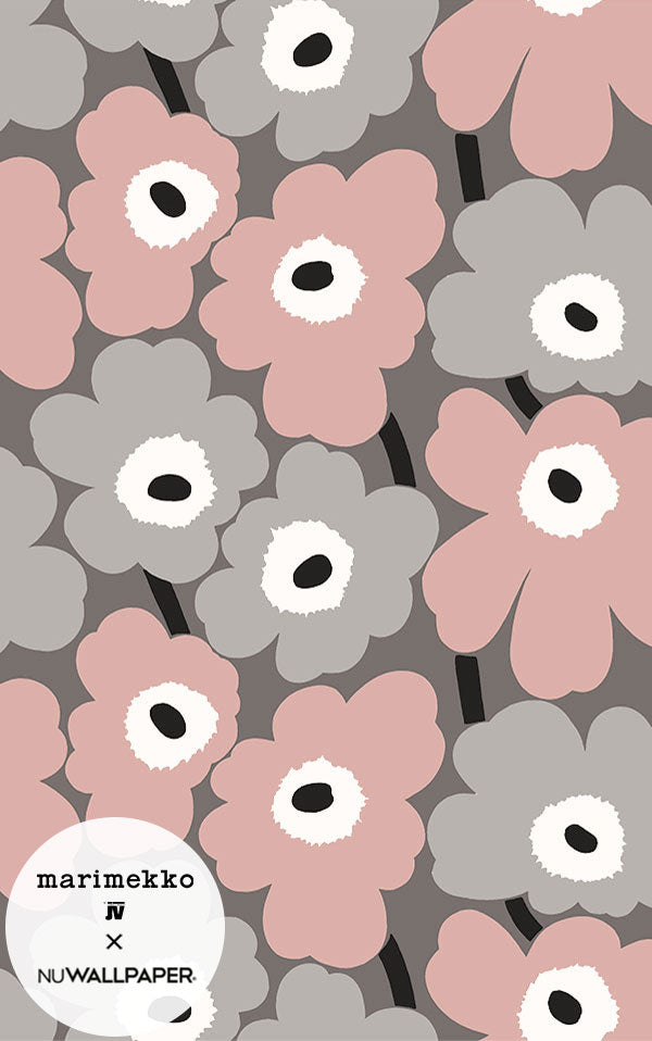はがせる シール 壁紙 marimekko × NU WALLPAPER / Pink Pieni Unikko  / MKS4491