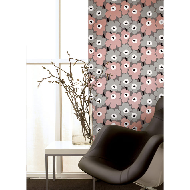 【予約受付】はがせる シール 壁紙 marimekko × NU WALLPAPER / Pink Pieni Unikko  / MKS4491