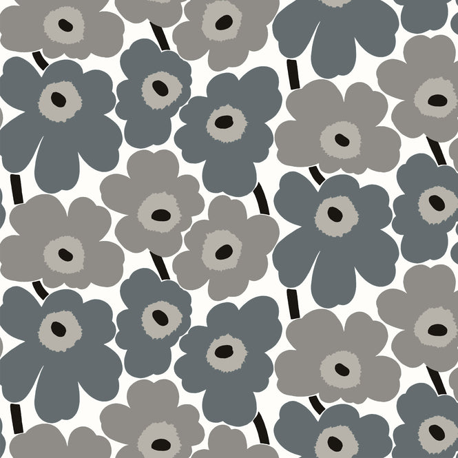 【限定数】はがせる シール 壁紙 marimekko × NU WALLPAPER / Grey Pieni Unikko  / MKS4493
