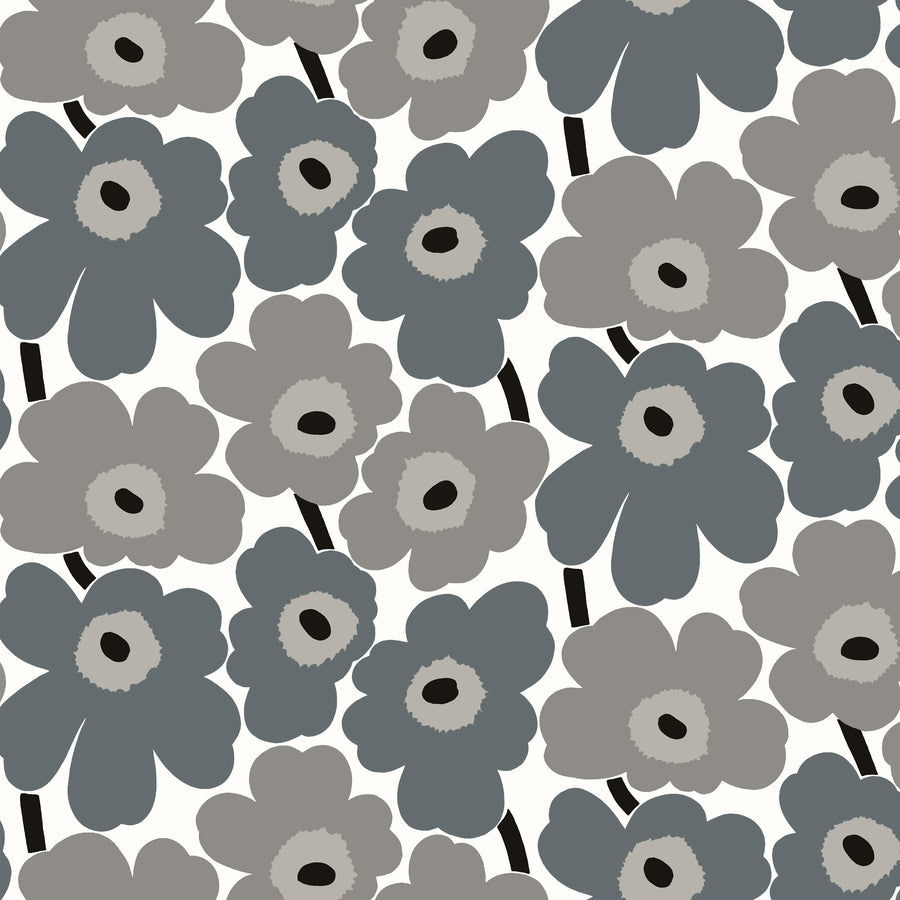 はがせる シール 壁紙 marimekko × NU WALLPAPER / Grey Pieni Unikko 