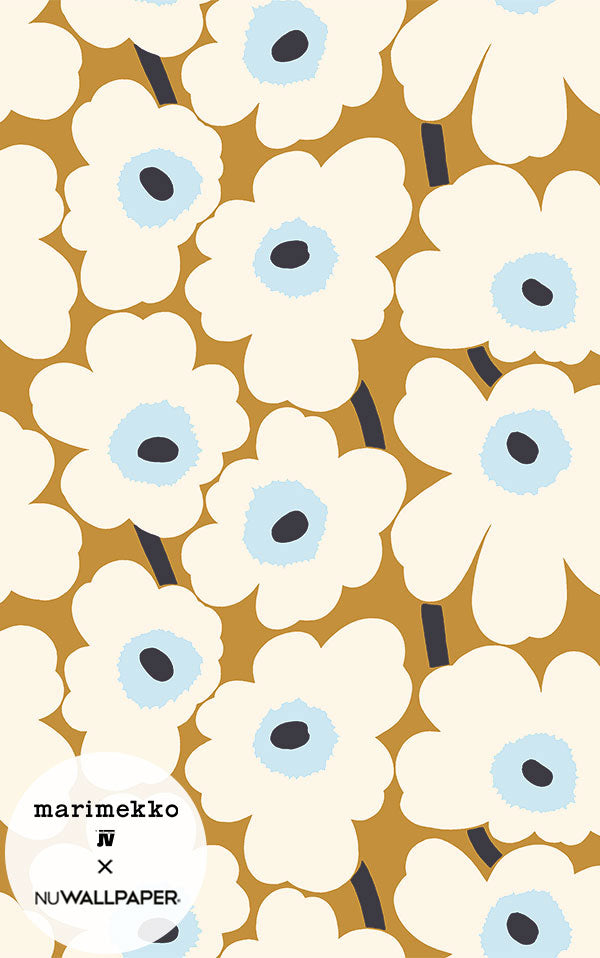 はがせる シール 壁紙 marimekko × NU WALLPAPER / Beige Pieni Unikko  / MKS4495