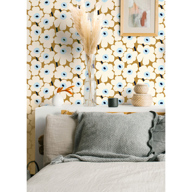 はがせる シール 壁紙 marimekko × NU WALLPAPER / Beige Pieni Unikko  / MKS4495