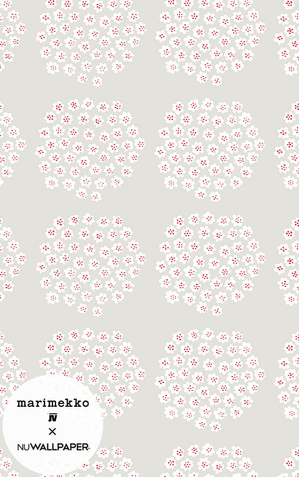 はがせる シール 壁紙 marimekko × NU WALLPAPER / Grey Puketti  / MKS4496