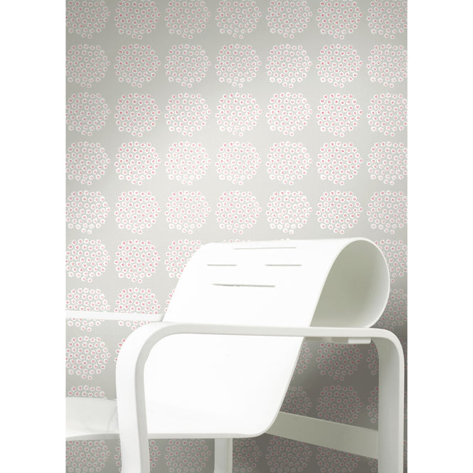 【予約受付】はがせる シール 壁紙 marimekko × NU WALLPAPER / Grey Puketti  / MKS4496