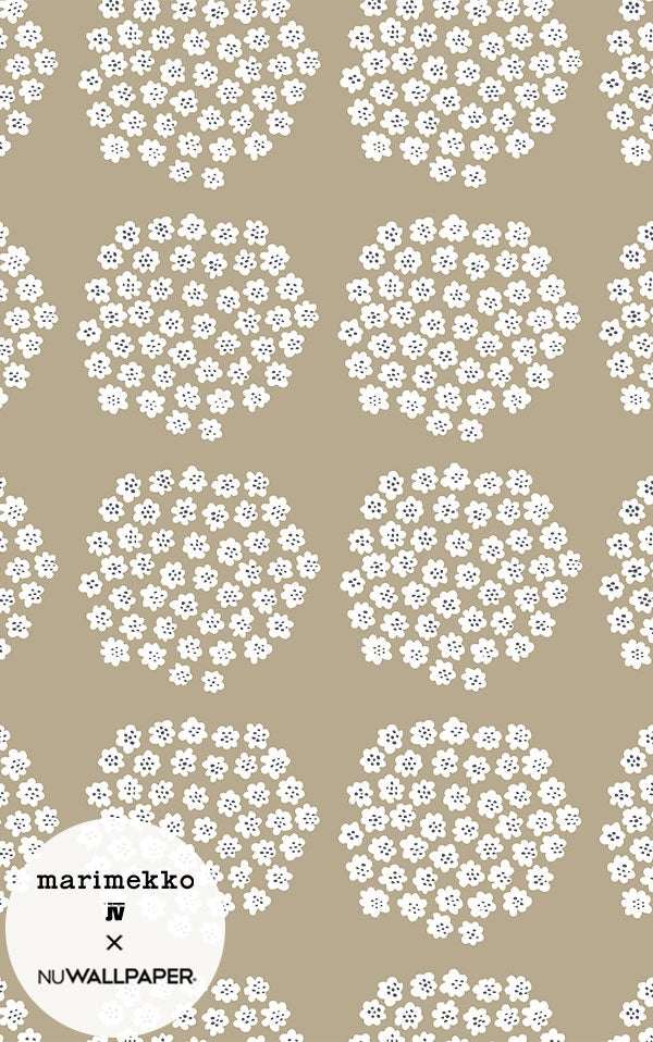【予約受付】はがせる シール 壁紙 marimekko × NU WALLPAPER / Beige Puketti  / MKS4497