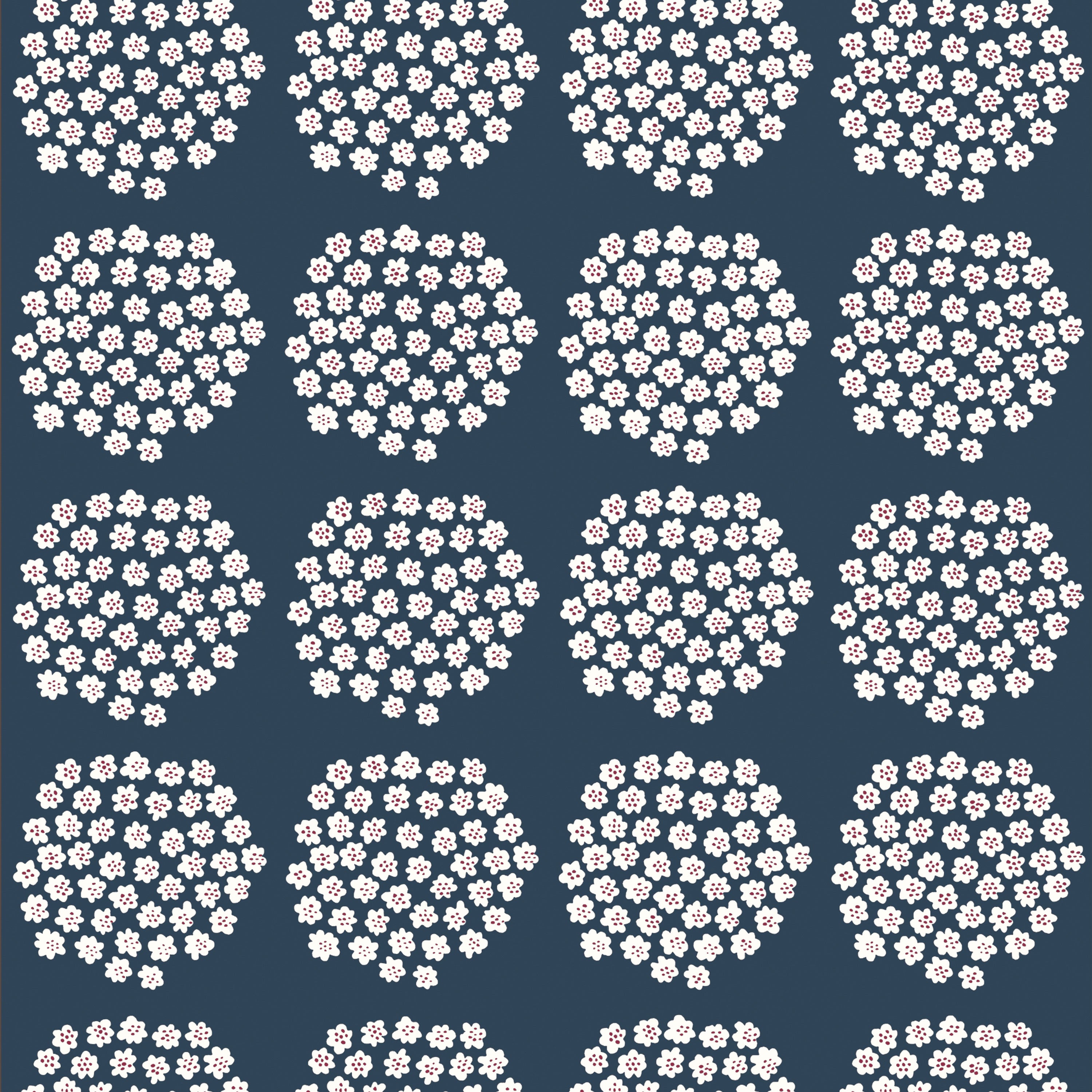 はがせる シール 壁紙 marimekko × NU WALLPAPER / Navy Puketti