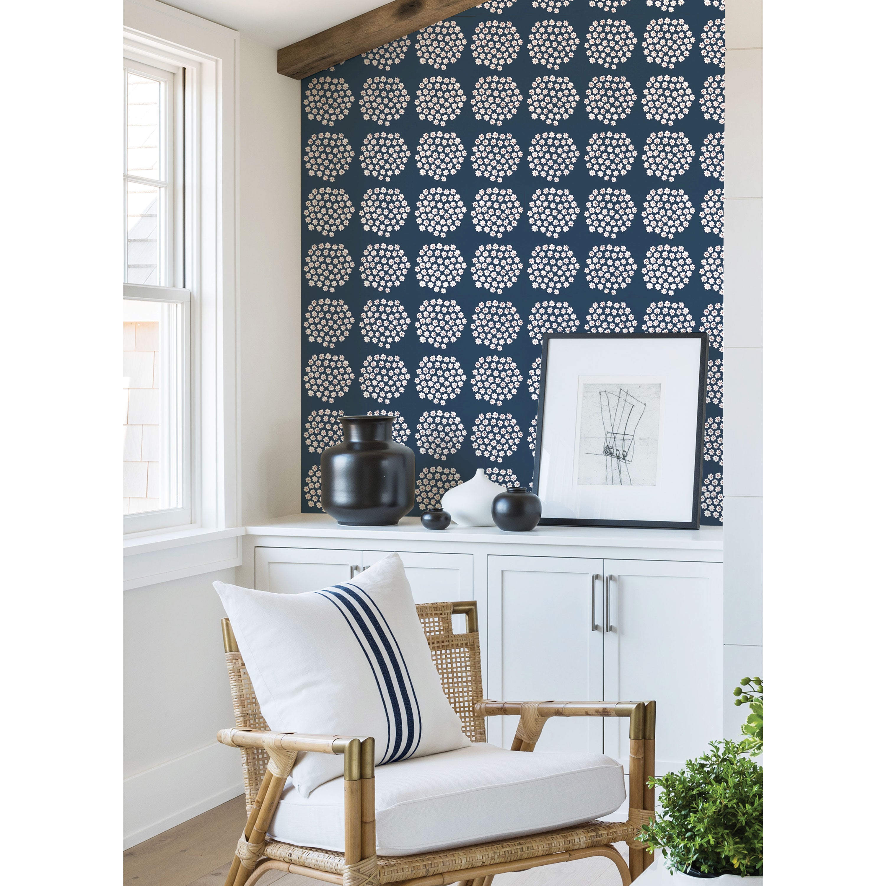 mekko様 はがせる シール 壁紙 marimekko × NU WALLPAPER / Navy Puketti