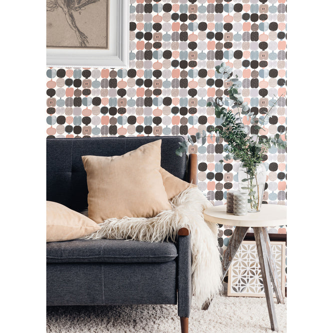 はがせる シール 壁紙 marimekko × NU WALLPAPER / Pink and Grey Kompotti  / MKS4500