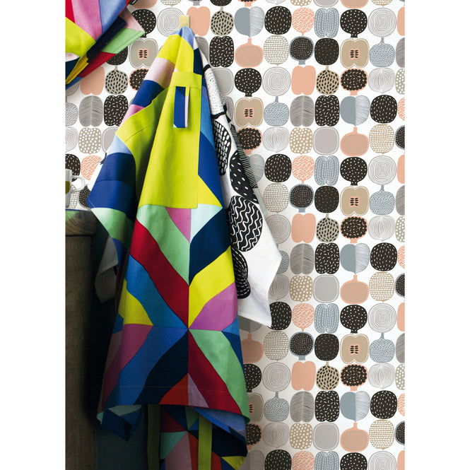 はがせる シール 壁紙 marimekko × NU WALLPAPER / Pink and Grey Kompotti  / MKS4500