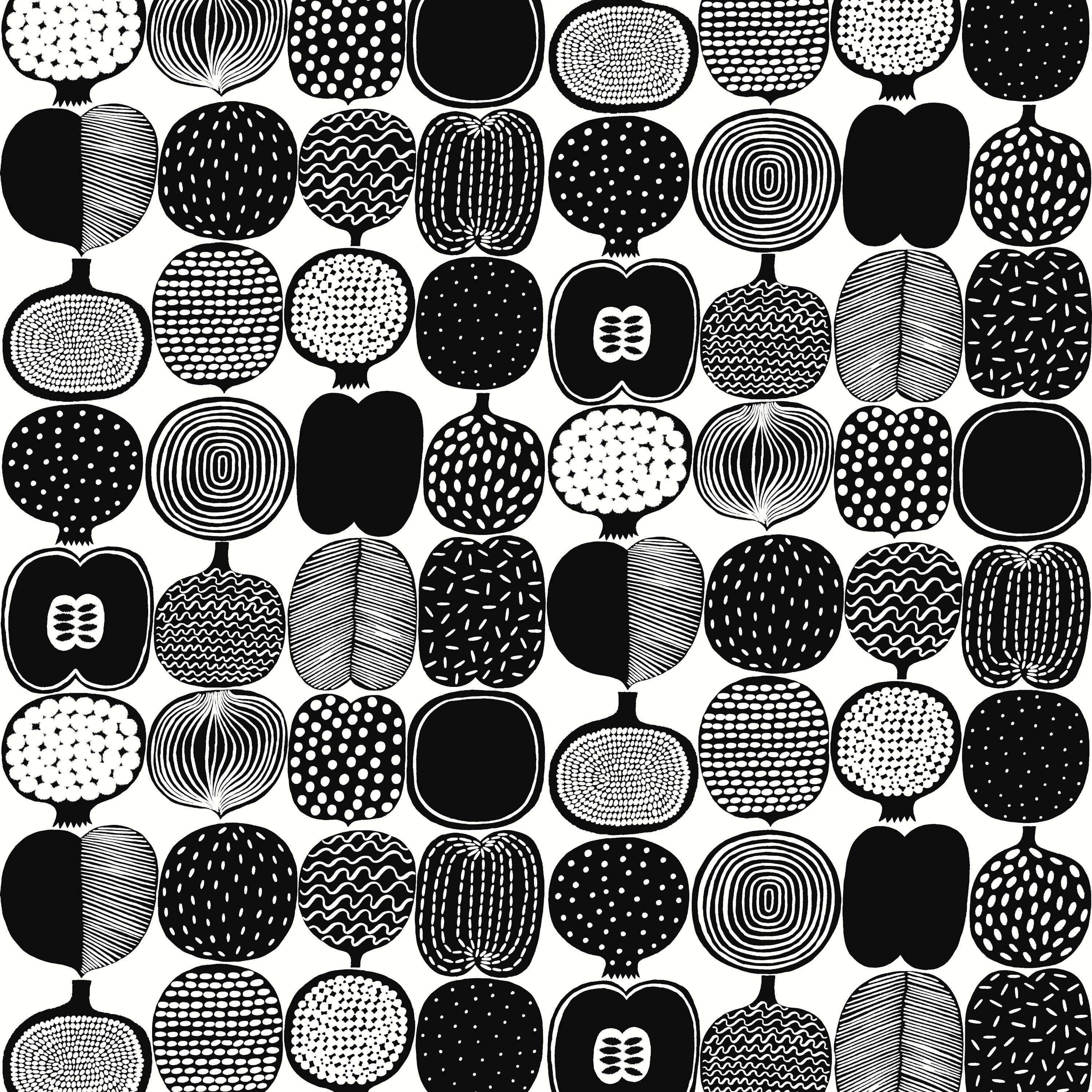 Marukoページ はがせる シール 壁紙 marimekko × NU WALLPAPER / Black and