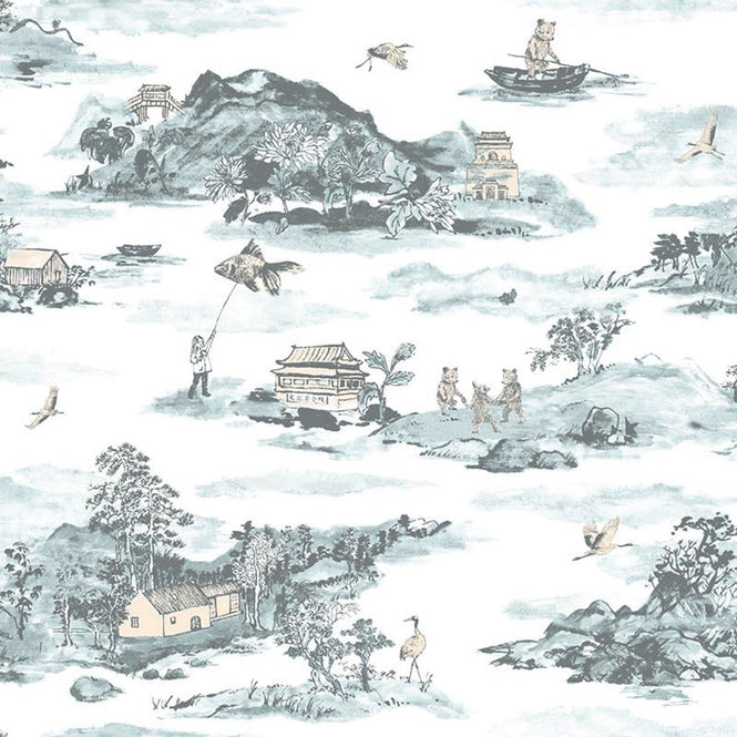 Sian Zeng / Mountains Wallpaper / Blue Peach MBP01