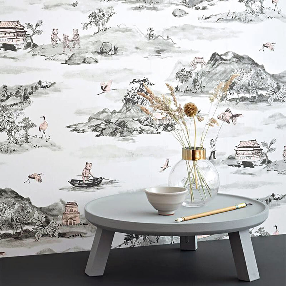 mintonの壁紙 Babylon Wallpaper in Teal/Pink by Cole & Son | Jane Clayton