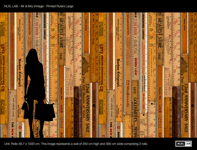 NLXL LAB / PRINTED RULERS WALLPAPER BY MR & MRS VINTAGE / Large  MRV-06
