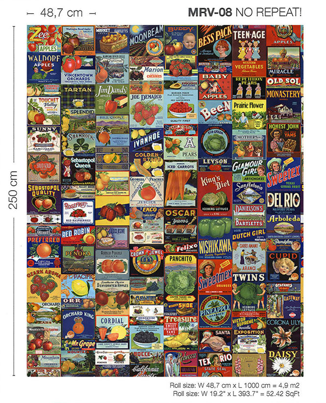 NLXL LAB / CRATE LABELS / MR & MRS VINTAGE / MRV-08 (Fruit & Vegetables)